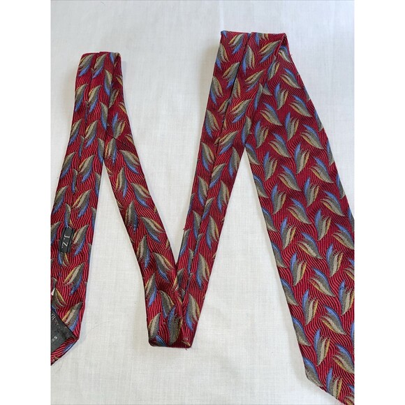 Levy’s Dress Tie Men’s Size 58” Red Floral 100% Silk Designer - Picture 4 of 12